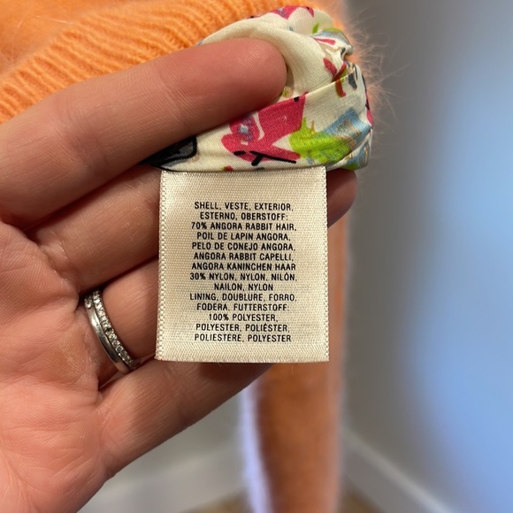 Anthropologie HWR Monogram Angora Lined Cardigan, Size Small - Picture 4 of 6